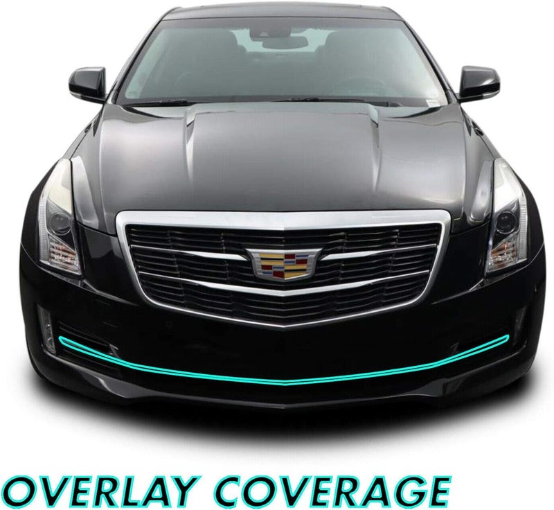 SlickMod Chrome Delete Blackout Vinyl Overlay for 2015-2019 Cadillac ATS Front Bumper Grill Trim - Satin Black - Image 3