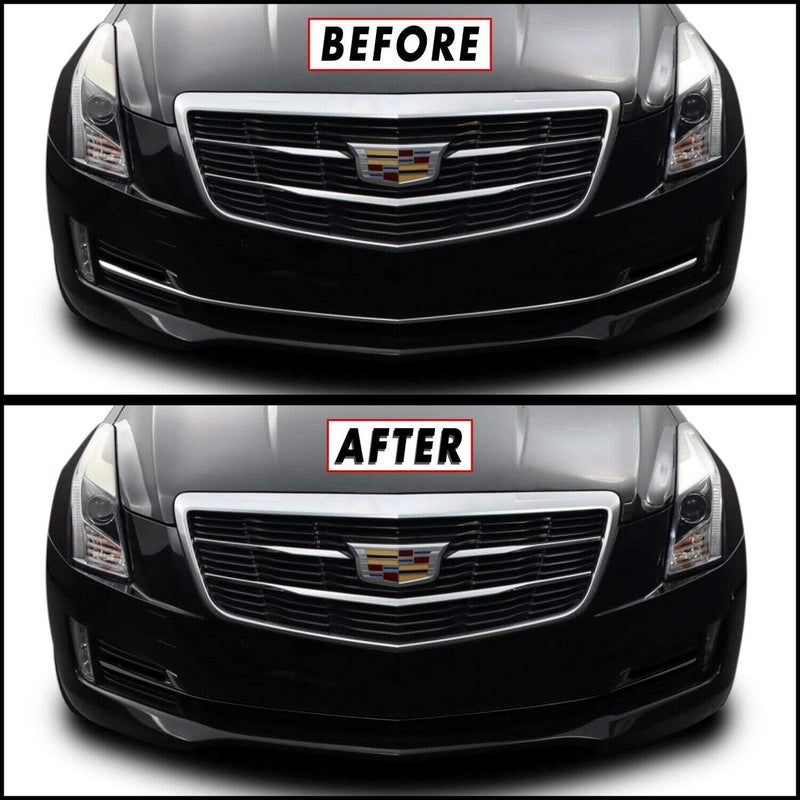 SlickMod Chrome Delete Blackout Vinyl Overlay for 2015-2019 Cadillac ATS Front Bumper Grill Trim - Satin Black - Image 2