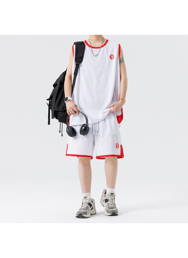 KUYING Ice Silk Quick Drying Sleeveless Vest Shorts Two-Piece Set  - Image 1