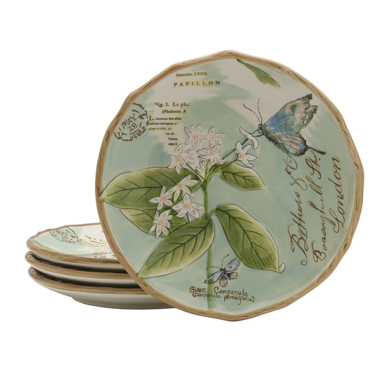 Fitz & Floyd Fitz and Floyd Toulouse Accent Salad Plates Set of 4 9Inch Green 
