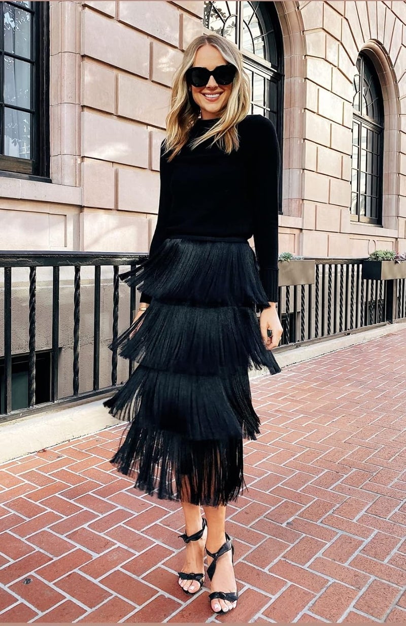 PREMDAS LACES Premdas lace 20 inch Long Fringe Trim Tassel Fringe Trimming Latin Dress Stage Clothes Accessories Ribbon Dress Bag Jacket Prom 9meter Black - Image 5