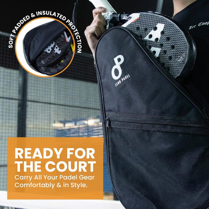 Zero Padel Racket Bag – Sling Backpack for 2 Padel Rackets, Balls & Accessories - Image 3