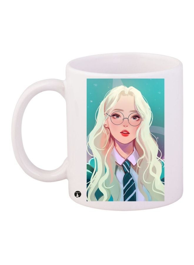 Anime Printed Coffee Mug White/Beige/Red 11ounce