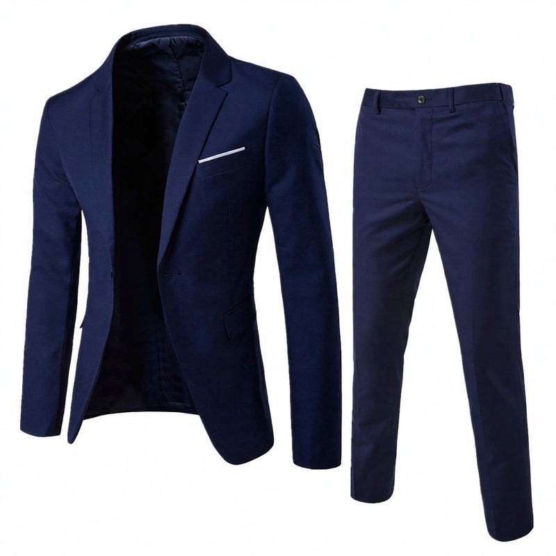 Men's Suit Set 2-Piece Business Casual Blazer Trousers - Image 1