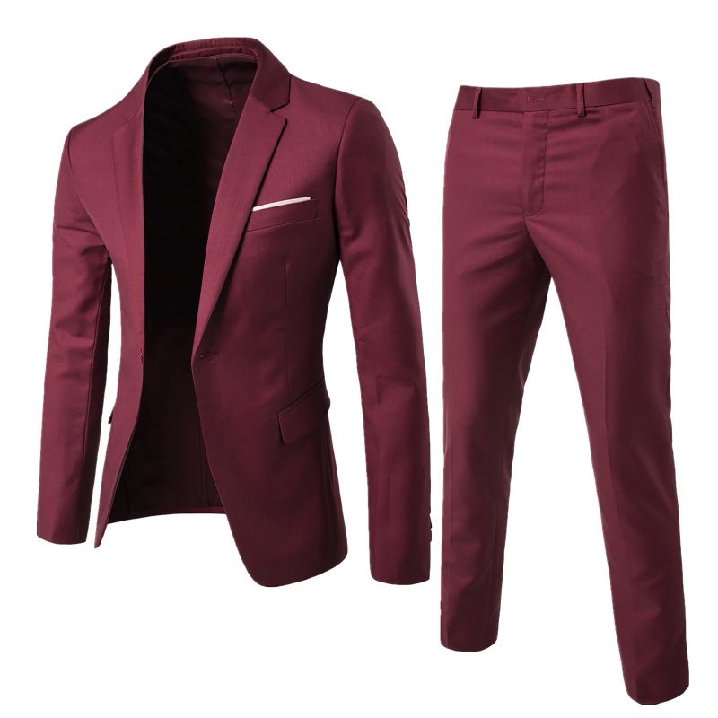 Men's Suit Set 2-Piece Business Casual Blazer Trousers - Image 4