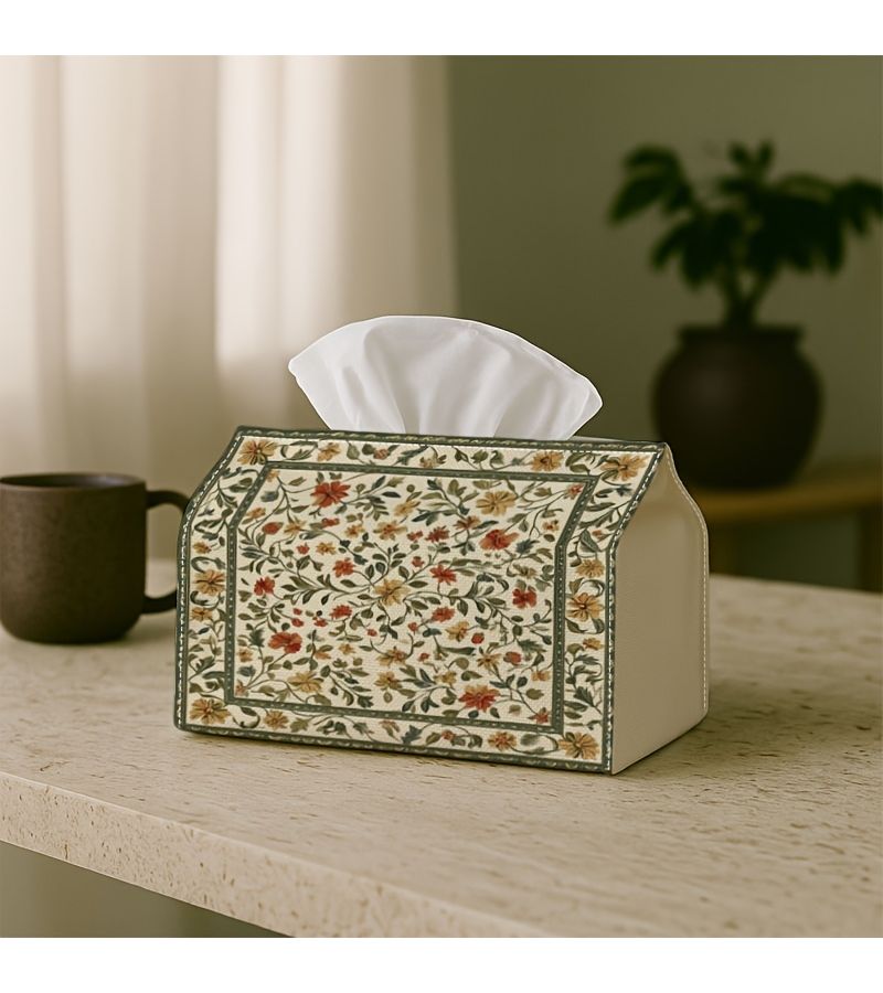 Vintage Botanical Tissue Box Floral Vine Frame 7x4.3x5.1in Napkin Organizer for Kitchen Dining Home Decor - Image 2