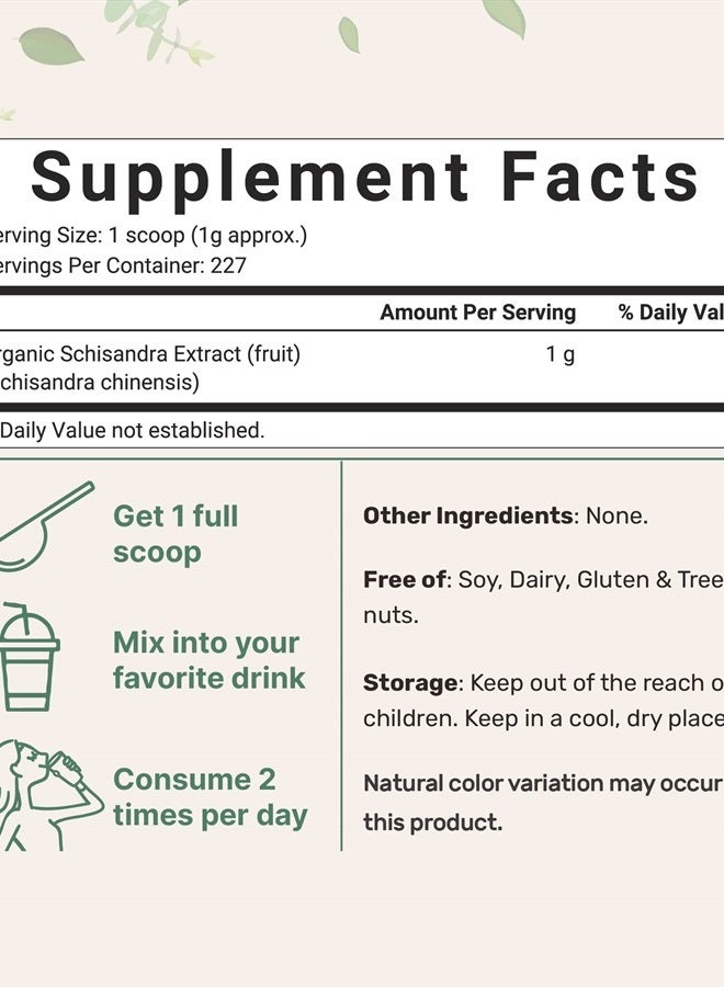 Micro Ingredients Organic Schisandra Extract Powder, 8 Ounce, Traditional Adaptogen and Filler Free, Pure Schisandra Supplement, Supports Liver Detox and Cognitive Health, No GMOs  - Image 3