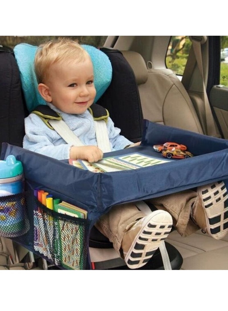 Kids Travel Tray for Car - Road Trip Essentials for Kids - Car Seat Tray for Kids Travel - Toddler Travel Lap Desk and Organizer - Holds Snacks, Water Bottle, Toys - Image 3