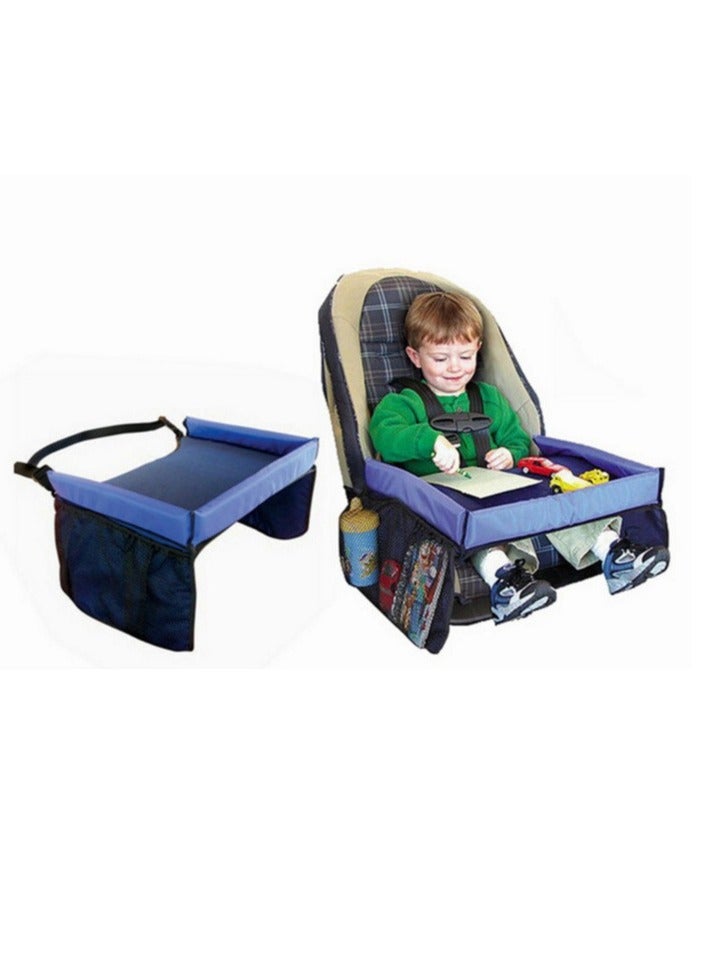 Kids Travel Tray for Car - Road Trip Essentials for Kids - Car Seat Tray for Kids Travel - Toddler Travel Lap Desk and Organizer - Holds Snacks, Water Bottle, Toys - Image 4
