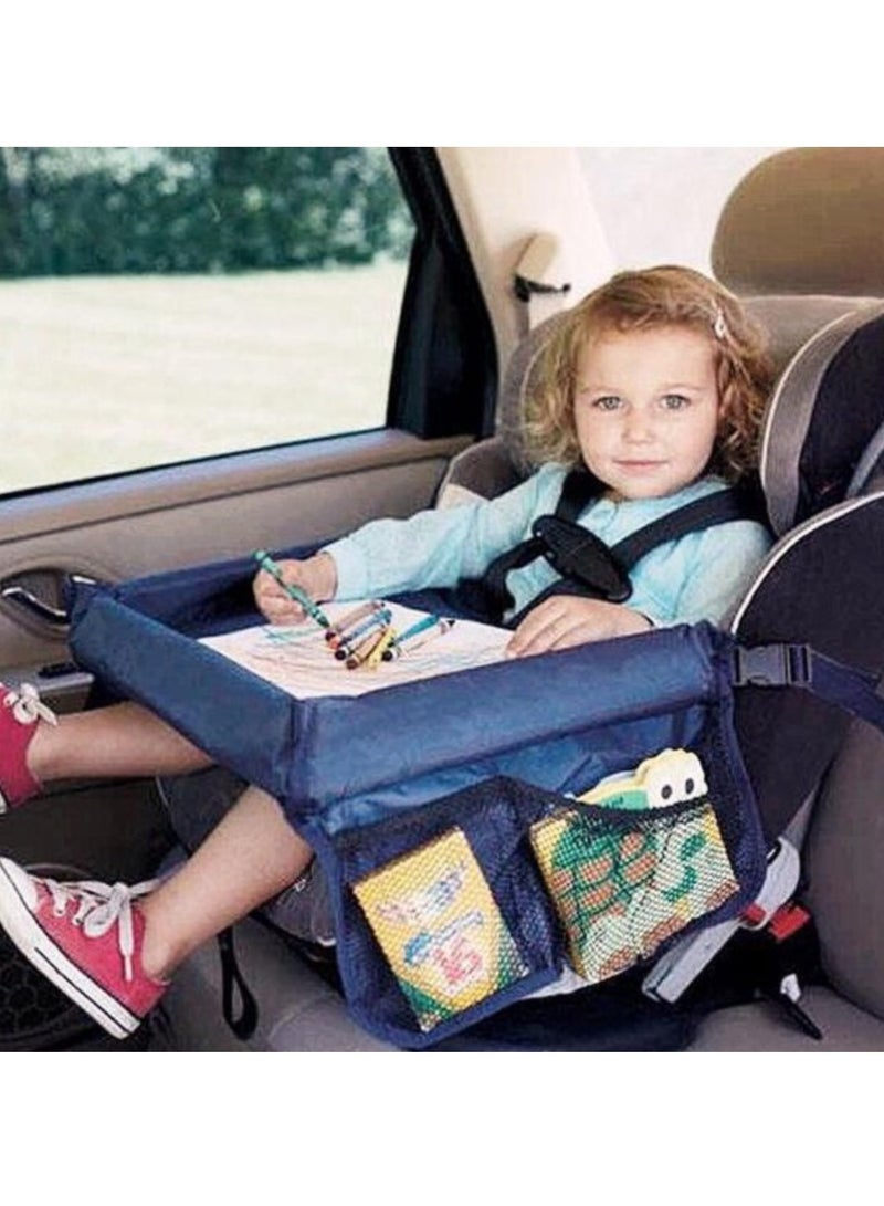 Kids Travel Tray for Car - Road Trip Essentials for Kids - Car Seat Tray for Kids Travel - Toddler Travel Lap Desk and Organizer - Holds Snacks, Water Bottle, Toys - Image 2