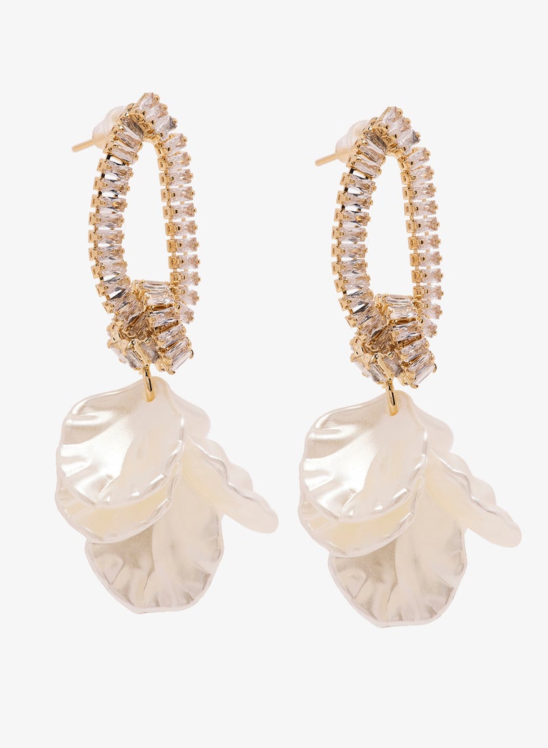 ايلا أقراط مزينة بتفاصيل على شكل زهرة - Image 1