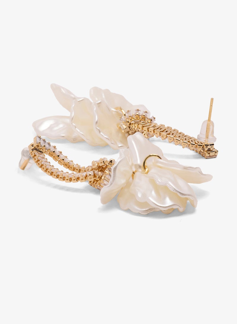 ايلا أقراط مزينة بتفاصيل على شكل زهرة - Image 2