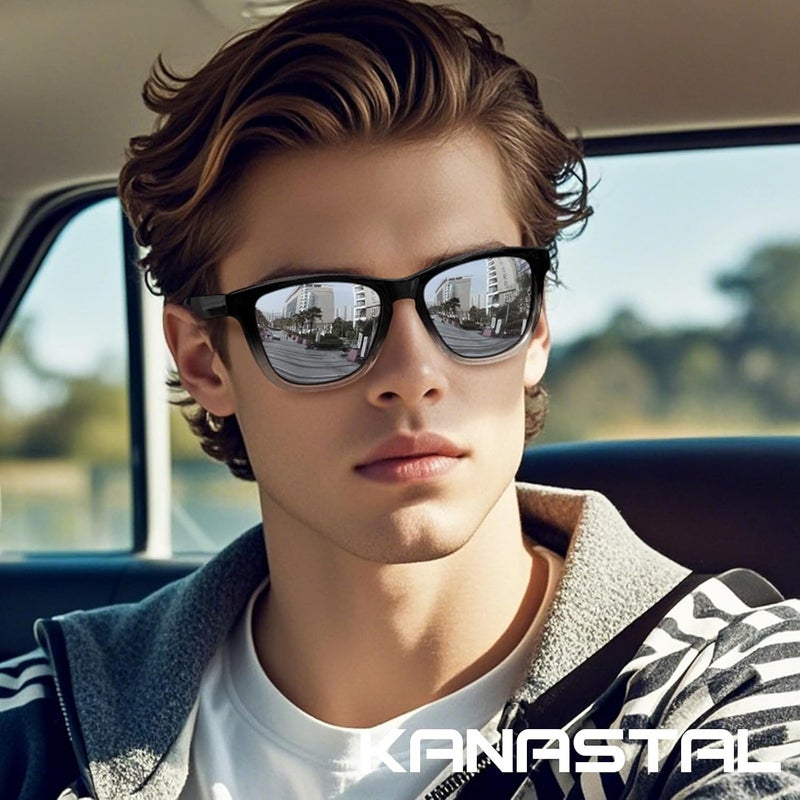KANASTAL Polarized Sunglasses for Men, Classic Mens Sun Glasses Square, Lightweight Shades for Women 100% UV400 Protection Driving Fishing Outdoor Activities - Image 2