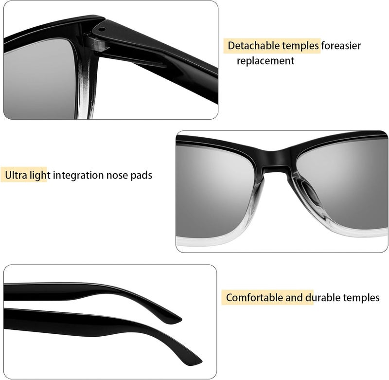 KANASTAL Polarized Sunglasses for Men, Classic Mens Sun Glasses Square, Lightweight Shades for Women 100% UV400 Protection Driving Fishing Outdoor Activities - Image 4