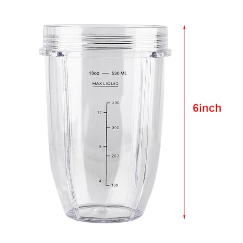 Veterger 2 Pack Replacement Parts Cup with Lid,Compatible with Ninja Blender Auto iQ BL480 BL482 BL642 NN102 BL682 BL450 BL2013 (2 18oz) - Image 3