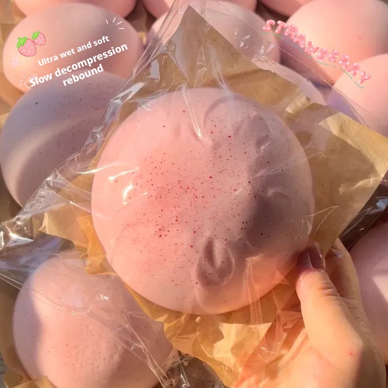 Slow Rebound Strawberry Bread Squishy Toy Stress Relief Toy for Kids - Image 1