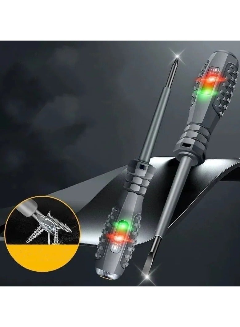 Electrician Neon Light Test Pen with Word and Cross Screwdriver Head and Pocket Clip for Voltage Detection - Image 3