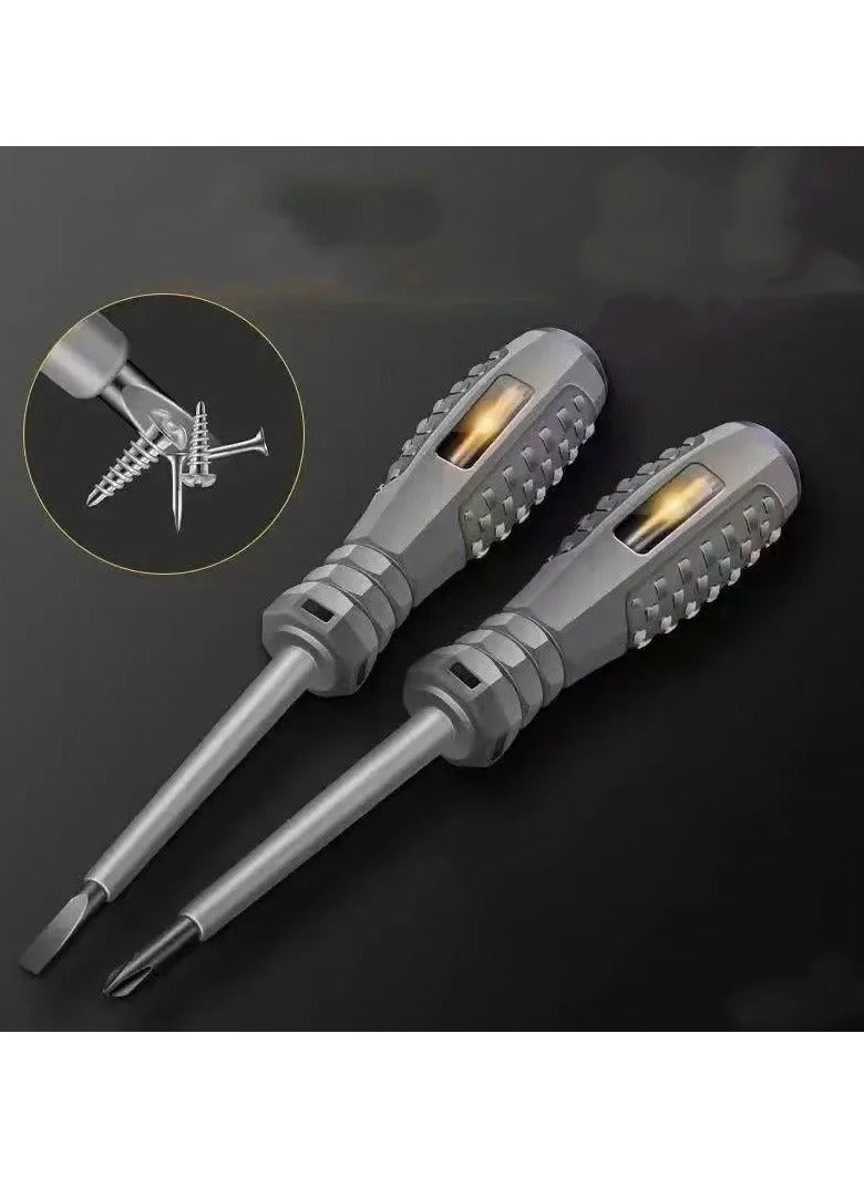 Electrician Neon Light Test Pen with Word and Cross Screwdriver Head and Pocket Clip for Voltage Detection - Image 5