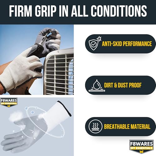 F8WARES Nitrile Coated Safety Gloves for Men Industrial & Outdoor - Working Gloves for Men - Rubber Coated Hand Gloves for General Purpose, Gardening & Mechanical Work (Pack of 20 Pairs, Large) - Image 3
