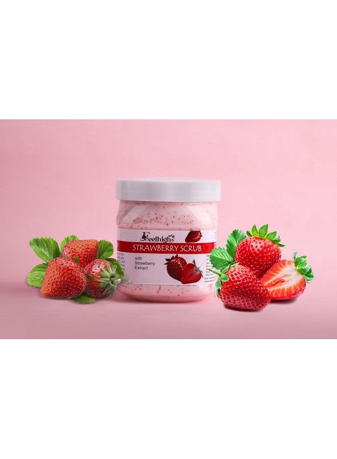 FEELHIGH Face & Body Feelhigh Gold Scrub Enriched with Almond, Olive And Carrot seeds Oil Helps to Glowing Skin Brightening 500ml And Strawberry Skin Smoothing Scrub Enriched with Strawberry Extract 500ml-Skin Care Products Men And Women - Image 5
