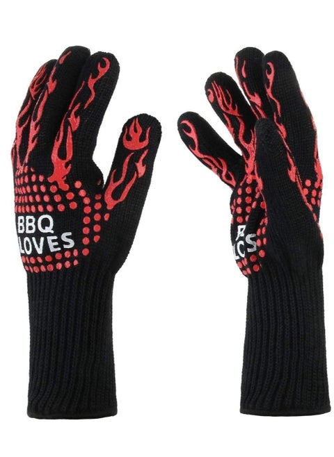 Cooking Gloves Extreme Heat Resistant Long Forearm Protection Grilling Cooking Gloves Grill & Kitchen Accessories