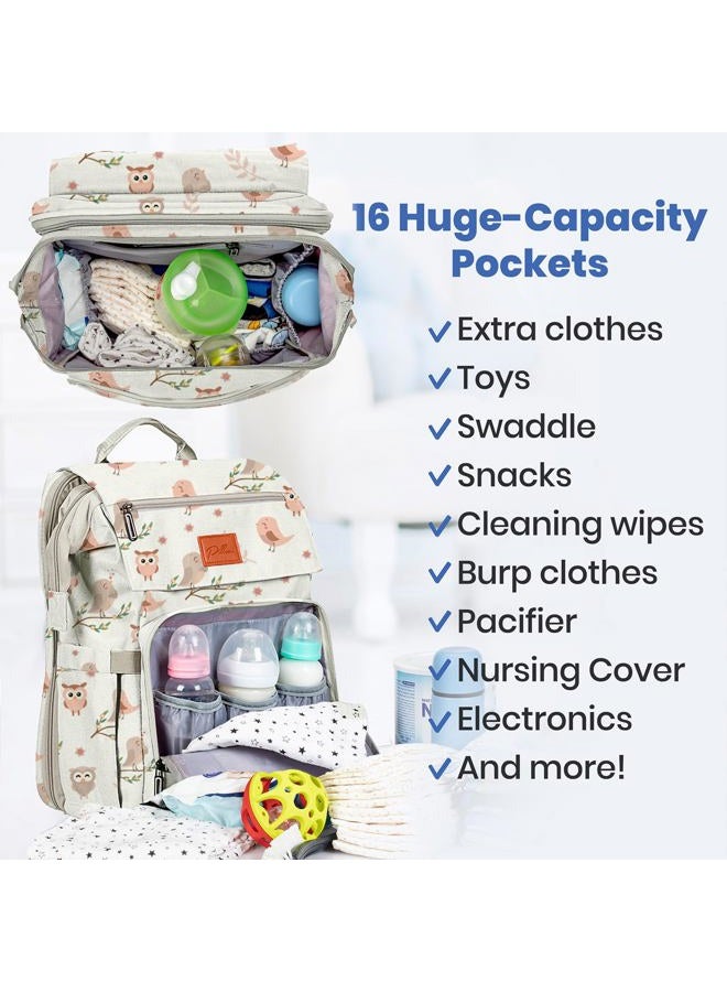 PILLANI Baby Diaper Bag Backpack - Large Bag for Boys & Girls, Waterproof Diaper Backpack - Travel Diaper Bags w/Changing Pad, Baby Registry Search & Shower Gifts - Essentials Must Haves Newborn Stuff - Image 3
