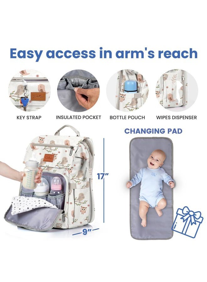 PILLANI Baby Diaper Bag Backpack - Large Bag for Boys & Girls, Waterproof Diaper Backpack - Travel Diaper Bags w/Changing Pad, Baby Registry Search & Shower Gifts - Essentials Must Haves Newborn Stuff - Image 2