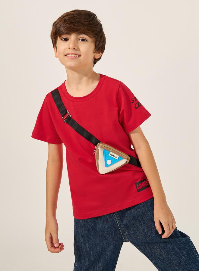 Styli Printed Short Sleeve T-Shirt with Bump Bag - Image 1