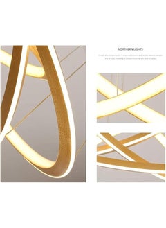 SUN SHINE Chandelier Modern Brushed Gold Ring Living Room  - Image 4