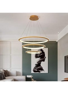 SUN SHINE Chandelier Modern Brushed Gold Ring Living Room  - Image 3