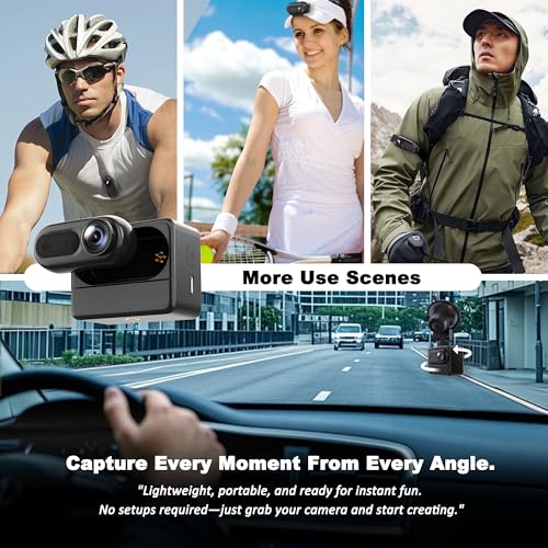 Catchallway Mini Body Camera Action Cam with Auido & Video Recording -128G IPX7 Waterproof Thumb Size Hands Free Body Worn Cameras - Wearable Portable Camcorder for Work Travel Pet Walk Vlog(Black) - Image 4