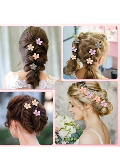 Oasisgalore 10 pcs Small Flower Hair Clips, Mini Flower Hair Clip,  Metal Crystal Diamond Flowers Hair Clip for Girls  - Image 2
