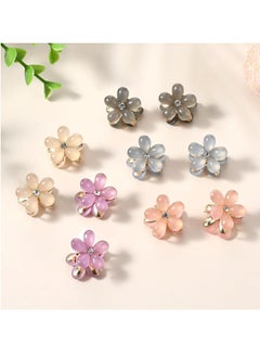 Oasisgalore 10 pcs Small Flower Hair Clips, Mini Flower Hair Clip,  Metal Crystal Diamond Flowers Hair Clip for Girls  - Image 4