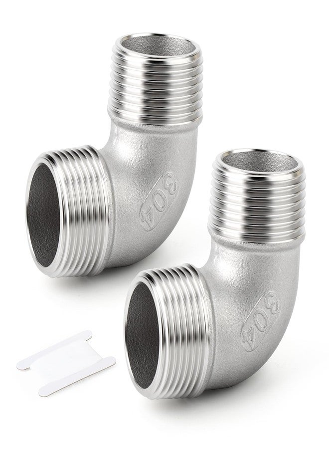 TAISHER 2PCS 304 Stainless Steel 90 Degree elbow,3/4" NPT Male × 3/4" NPT Male Thread Pipe Fitting - Image 1