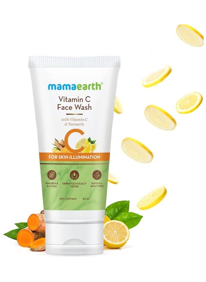 Mamaearth Mamaearth Vitamin C Face Wash with Vitamin C and Turmeric for Skin Illumination - 50 ml  - Image 2