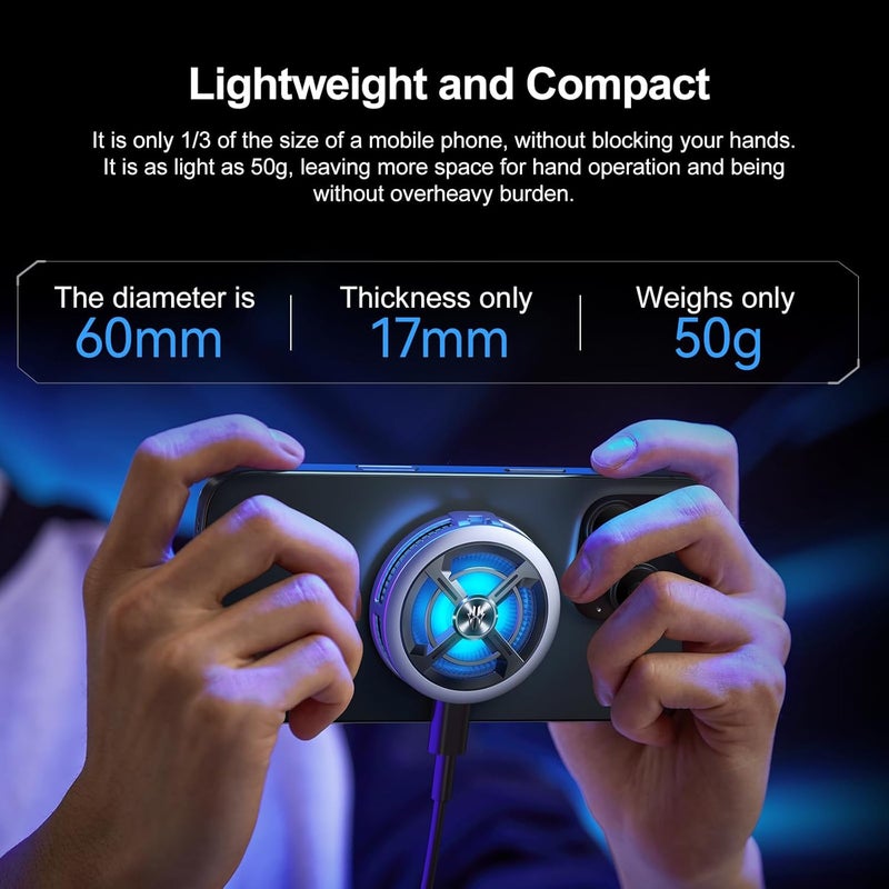 nubia RedMagic 6 Air Magnetic Cell Phone Cooler for Gaming, Lightweight 15W Game Cooler Radiator Fan with Clip, Semiconductor Heatsink Cooling Mobile Phone Cooling Fan for Tablet, iPad, Live Streaming - Image 5