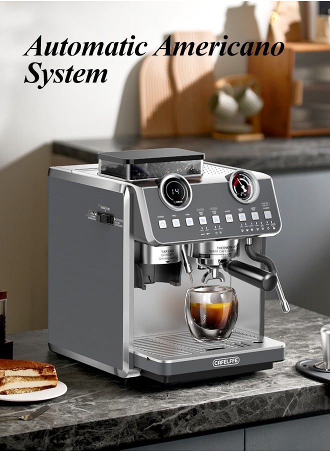 Cafelffe - Barista Espresso Machine With Double Boilers And Double Pumps Household And Commercial Dual Use Espresso Coffee Maker With Grinder All-In-One 2.5L - Image 1