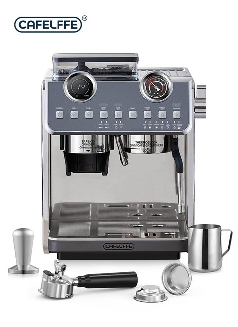 Barista Espresso Machine With Double Boilers And Double Pumps Household And Commercial Dual Use Espresso Coffee Maker With Grinder All-In-One 2.5L