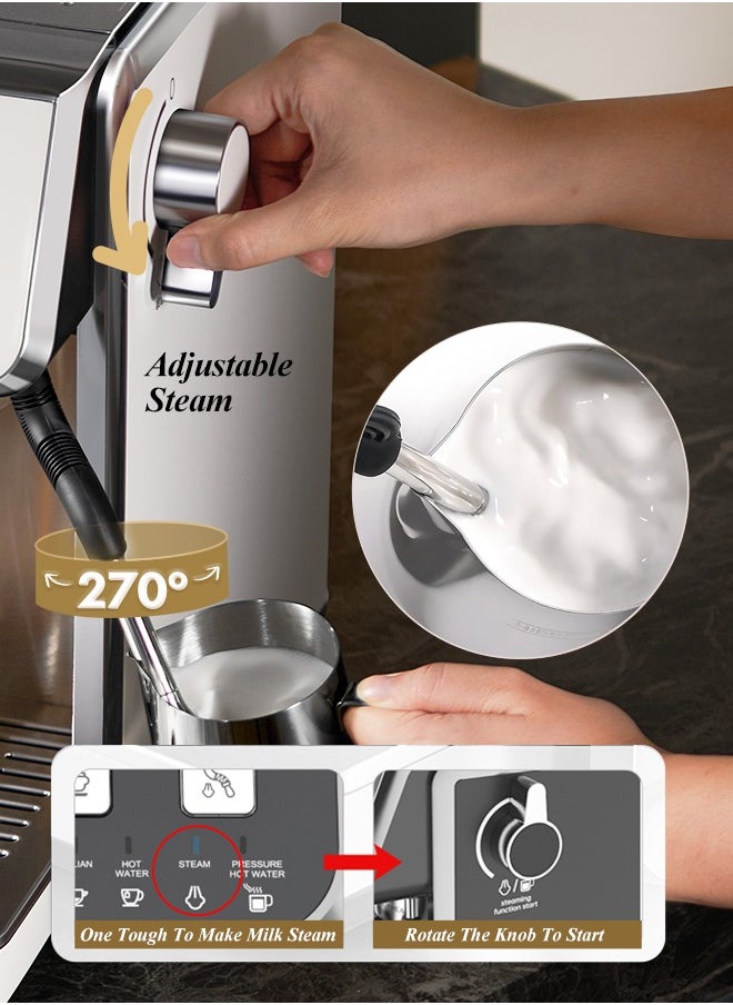 Cafelffe - Barista Espresso Machine With Double Boilers And Double Pumps Household And Commercial Dual Use Espresso Coffee Maker With Grinder All-In-One 2.5L - Image 1