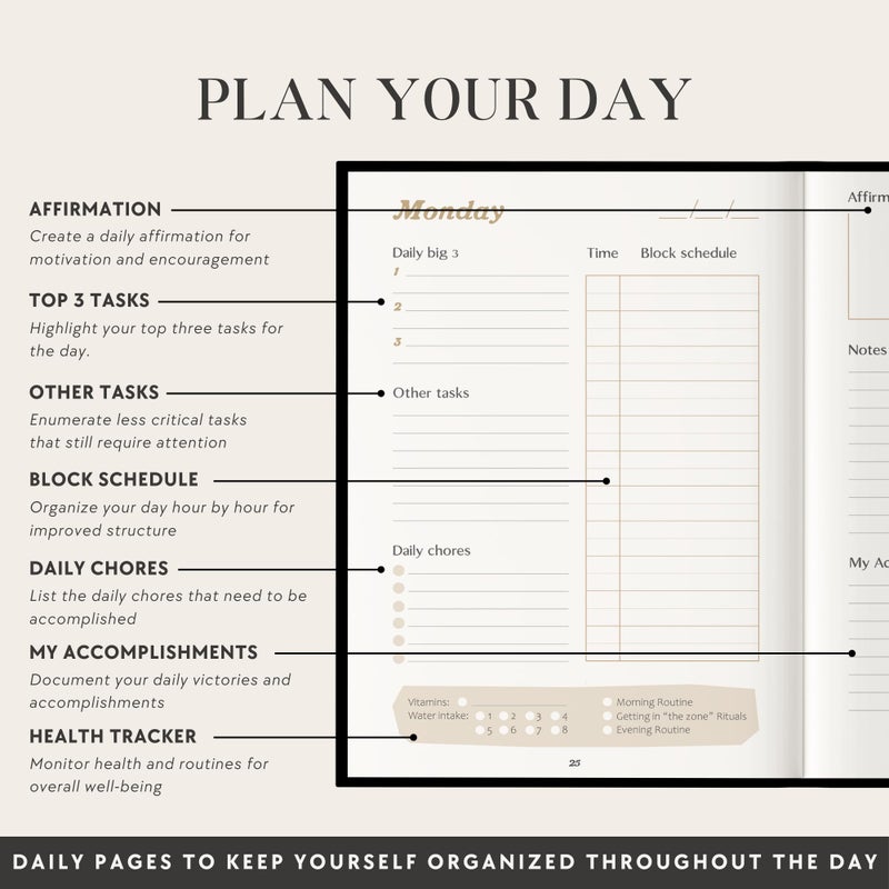 epic self The ADHD Planner for Adults - Undated Daily & Weekly ADHD Journal for Disorganized People, 90 Days - Habit Tracker, Record Emotions & Mood - Academic Goals - Structure & Focus for Adults Brains - Image 2