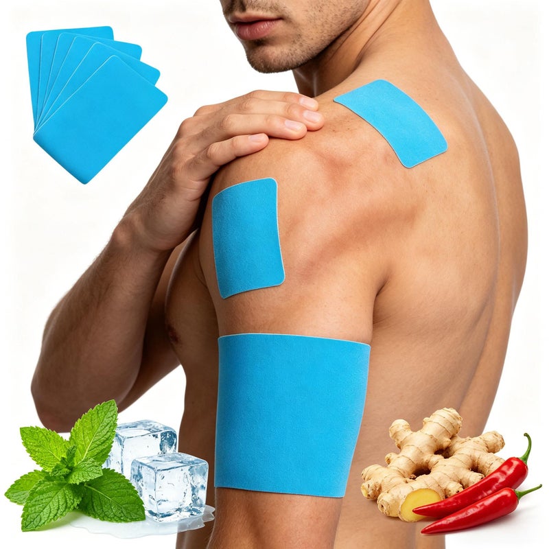 25 Pcs Blue Hot Cold Elastic Bandage Adjustable Support Strap Multi Part Comfortable Skin Friendly Wrap Home Use Portable - Image 2