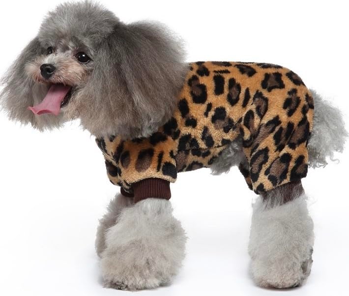 PETANGEL Dog Pajamas Coat Cat PJSJumpsuit Soft Velvet Doggie Jumpers Onesies Jammies Fleece Cat Apparel Pet Clothes Warm Flannel Cold Weather Puppy Small Dogs Rompers (L),Pink Polar Bear,1 Count - Image 5