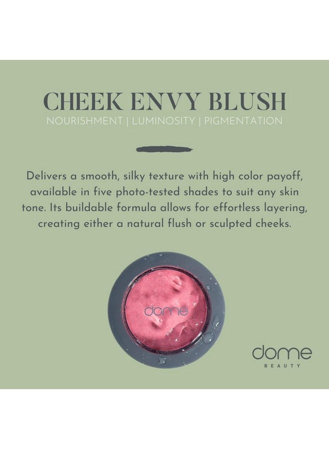 دوم بيوتي أحمر خدود تشيك إنفي من دوم بيوتي - غني بالفيتامينات ومضادات الأكسدة، يدوم طويلًا، قابل للبناء، لمسة نهائية ناعمة، جمال نظيف - بودرة أحمر خدود جورجيان جلو ميك أب 0.88 أونصة - Image 2