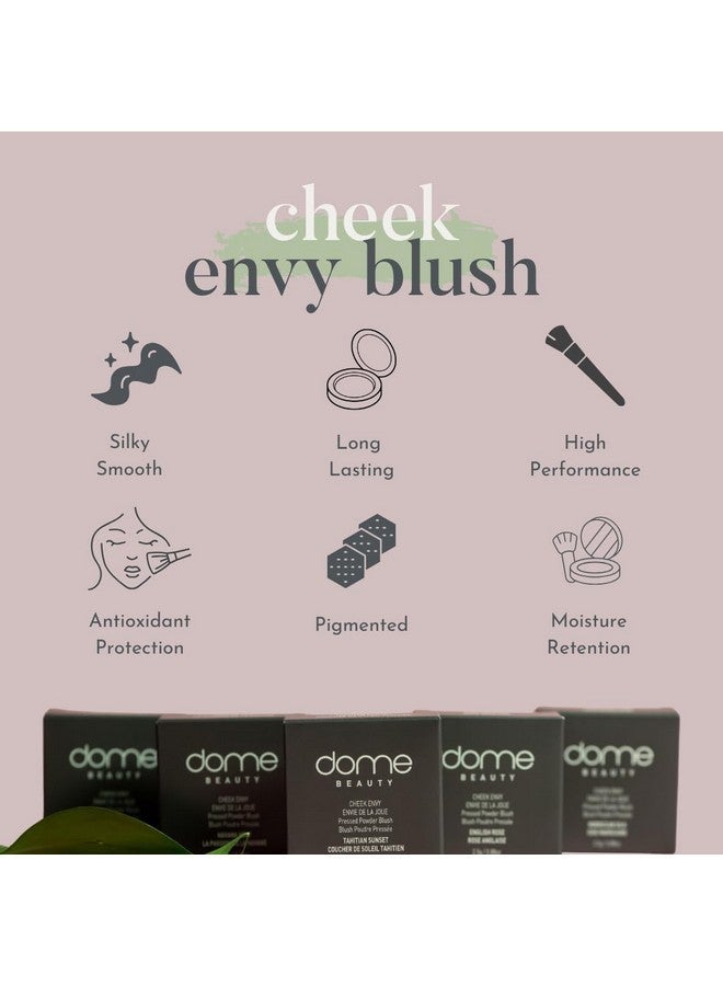 دوم بيوتي أحمر خدود تشيك إنفي من دوم بيوتي - غني بالفيتامينات ومضادات الأكسدة، يدوم طويلًا، قابل للبناء، لمسة نهائية ناعمة، جمال نظيف - بودرة أحمر خدود جورجيان جلو ميك أب 0.88 أونصة - Image 5