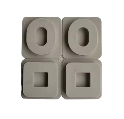 FirstTry FirstTry Aromatherapy Pendant Wax Mold I Oval & Square Shape Fondant Silicone Mould with Hanging Hole I Dried Flowers Resin Soap Clay Craft Jewelry Making Molds DIY Bookmark Necklace - Grey, 4Cavity - Image 1