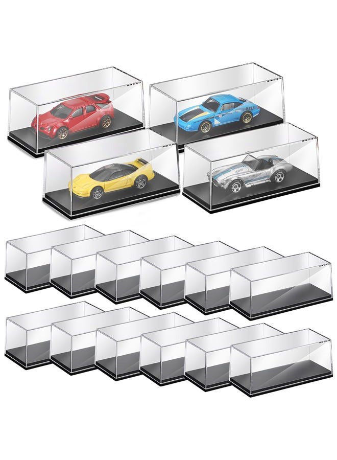 Singhoow 16 Pcs 1/64 Display Case Acrylic Model Cars Display Case 4.17 x 1.81 x 1.81 Inches Clear Plastic Vehicles Toy Cars Storage Collectors - Image 1