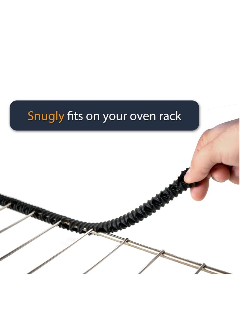 Generic 3 pack Silicone Oven Rack Shields Heat Resistance Silicone Oven Rack Protectors Guards Against Burns and Scars 14 Inches Long (Black)  - Image 5