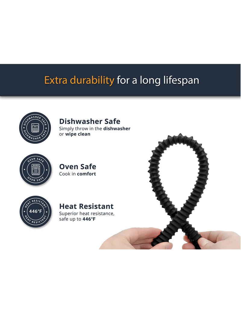 Generic 3 pack Silicone Oven Rack Shields Heat Resistance Silicone Oven Rack Protectors Guards Against Burns and Scars 14 Inches Long (Black)  - Image 2