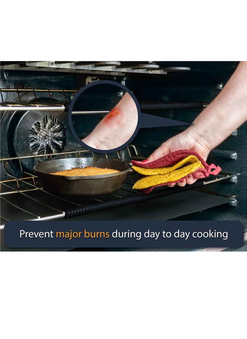 Generic 3 pack Silicone Oven Rack Shields Heat Resistance Silicone Oven Rack Protectors Guards Against Burns and Scars 14 Inches Long (Black)  - Image 3