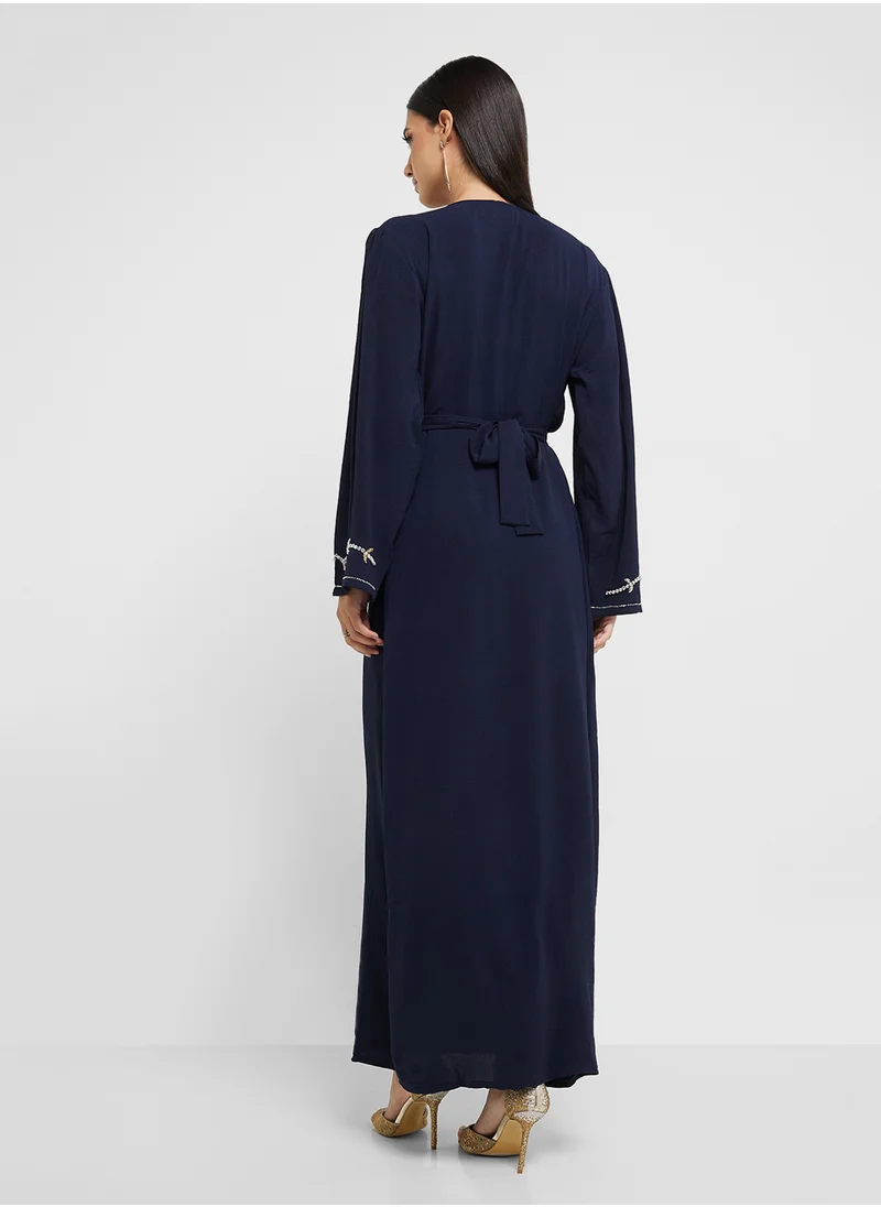 هيا كلوزيت Embellished Belted Jalabiya